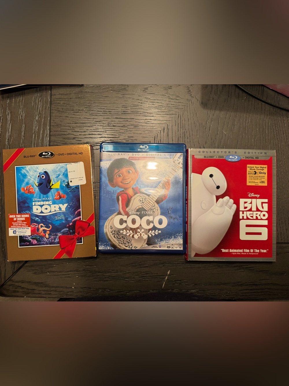 Disney Pixar COCO,Big Hero 6, Finding Dory Blu-ray